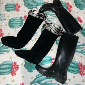 Tall Hunter Rain Boots with Socks